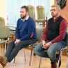 Waldemar i Piotr w czasie świdnickich warsztatów z nowej formy nauczania.