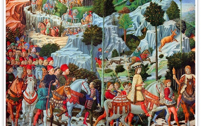 Benozzo Gozzoli "Pochód Trzech Króli", fresk, 1459–1460, Pałac Medyceuszy, Florencja