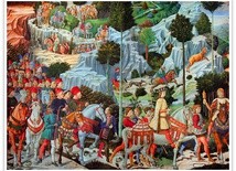 Benozzo Gozzoli "Pochód Trzech Króli", fresk, 1459–1460, Pałac Medyceuszy, Florencja