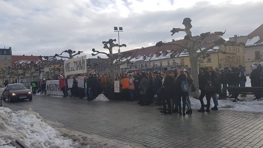 Protest licealistów w Pszczynie