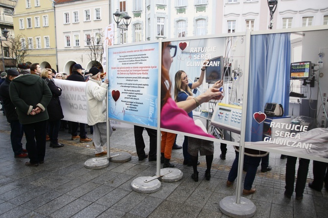 Protest w obronie gliwickiej kardiologii