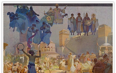Alfons MuchaWprowadzenie liturgii słowiańskiejolej i tempera na płótnie, 1912Galeria Głównego Miasta, Praga
