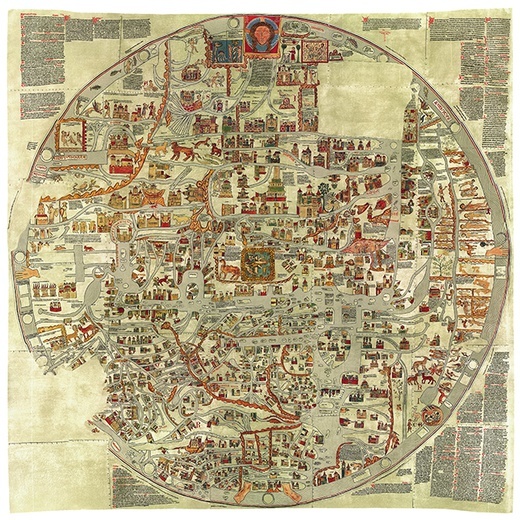 Mapa świata z Ebstorf pochodzi z około 1300 roku. Oryginał spłonął w trakcie II wojny światowej, na szczęście przetrwały fotokopie