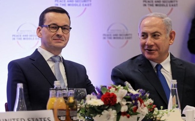 Premier RP Mateusz Morawiecki (L) i premier Izraela Benjamin Netanjahu (P) 