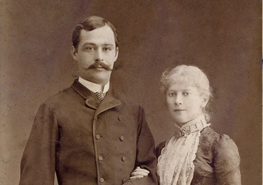 Wojciech Kossak z żoną Marią z Kisielnickich. Zdjęcie Walerego Rzewuskiego, Kraków 1885 r.