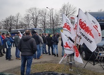 Protest pracowników fabryki Fiata w Tychach