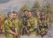 Na obrazie zbiorowym upamiętniony jest kpt. Zdzisław Broński "Uskok"