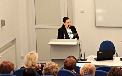 Agata Modzolewska z Ministerstwa Kultury i Dziedzictwa Narodowego podczas swojego wystąpienia.