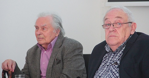 Świadkowie historii – Jerzy Bander (z prawej)  i Ireneusz Rajchowski.