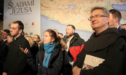 Na otwarcie wystawy przyleciał z Jerozolimy o. Narcyz Klimas (na zdjęciu z prawej), badacz historii Bożego Grobu.