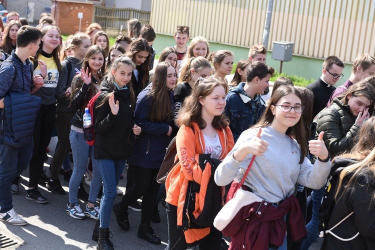 Tarnów. Niedziela Palmowa młodych. Procesja różańcowa