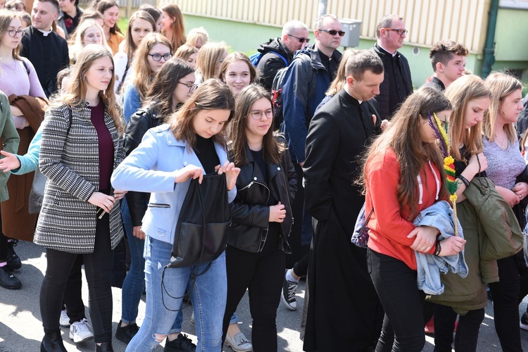 Tarnów. Niedziela Palmowa młodych. Procesja różańcowa