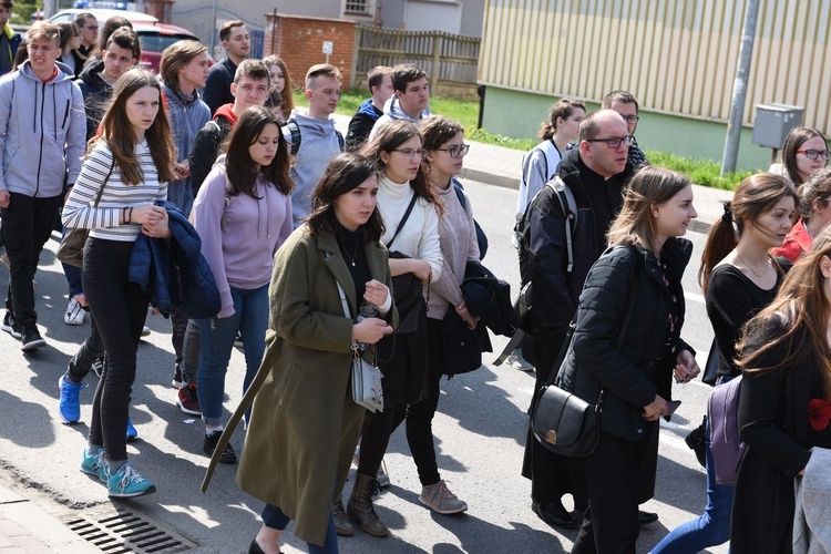 Tarnów. Niedziela Palmowa młodych. Procesja różańcowa