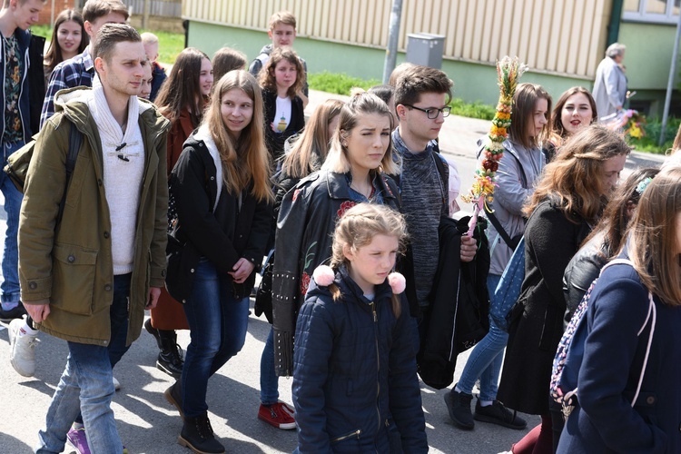 Tarnów. Niedziela Palmowa młodych. Procesja różańcowa