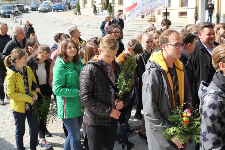 Niedziela Palmowa młodych w Bielsku-Białej 2019 - procesja do katedry