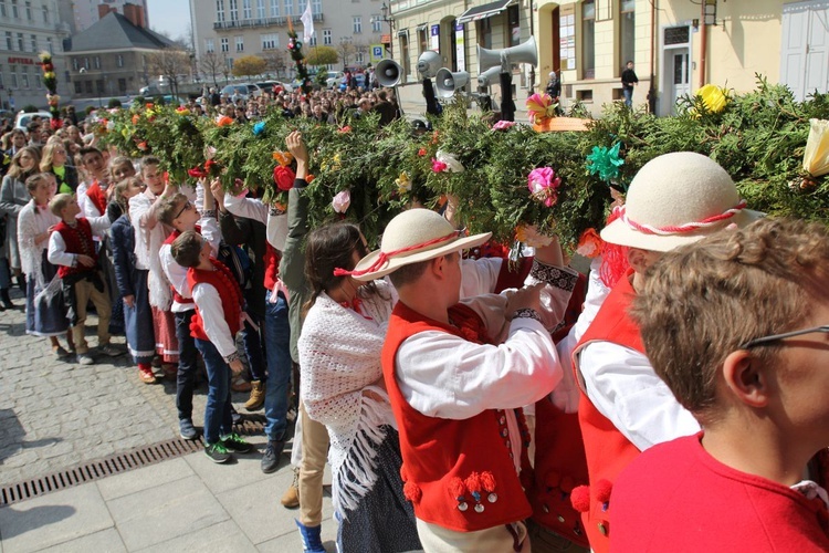 Niedziela Palmowa młodych w Bielsku-Białej 2019 - procesja do katedry