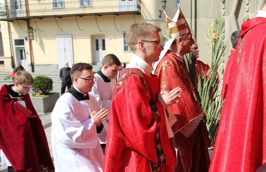 Niedziela Palmowa młodych w Bielsku-Białej 2019 - procesja do katedry