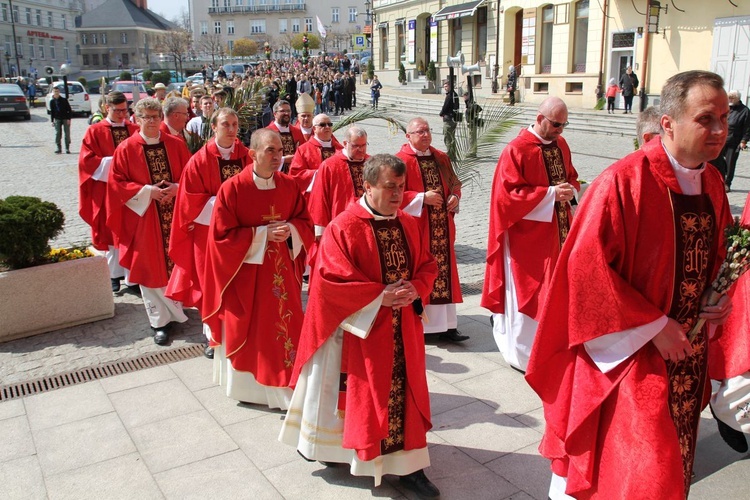 Niedziela Palmowa młodych w Bielsku-Białej 2019 - procesja do katedry