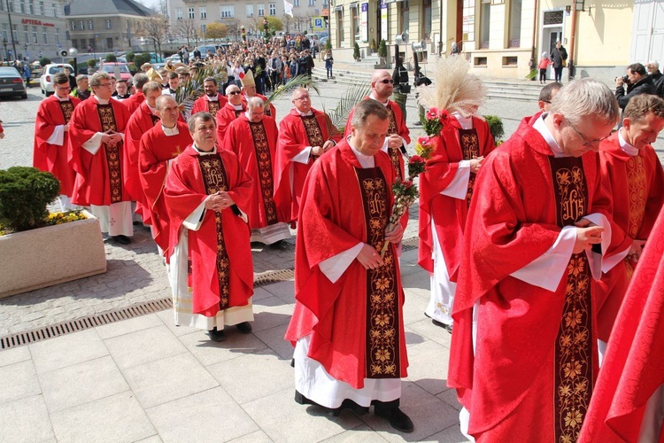 Niedziela Palmowa młodych w Bielsku-Białej 2019 - procesja do katedry