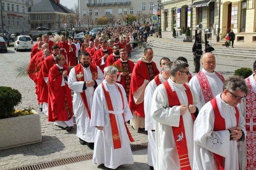 Niedziela Palmowa młodych w Bielsku-Białej 2019 - procesja do katedry