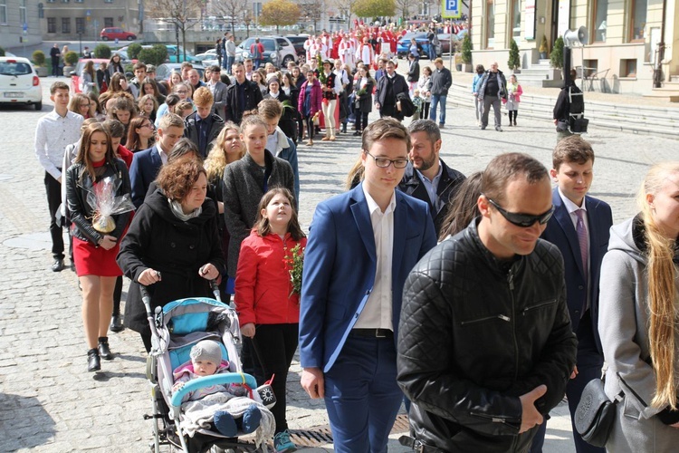 Niedziela Palmowa młodych w Bielsku-Białej 2019 - procesja do katedry