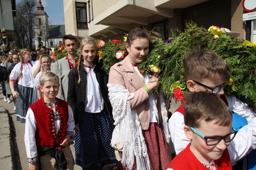 Niedziela Palmowa młodych w Bielsku-Białej 2019 - procesja do katedry