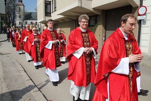 Niedziela Palmowa młodych w Bielsku-Białej 2019 - procesja do katedry