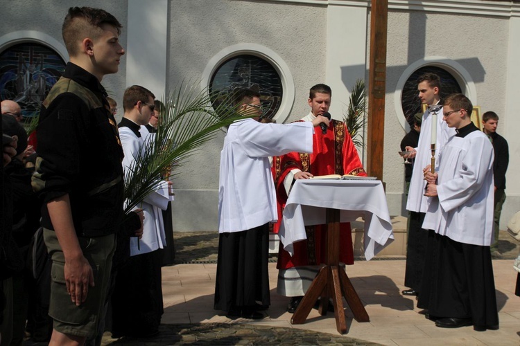 Niedziela Palmowa młodych w Bielsku-Białej 2019 - procesja do katedry