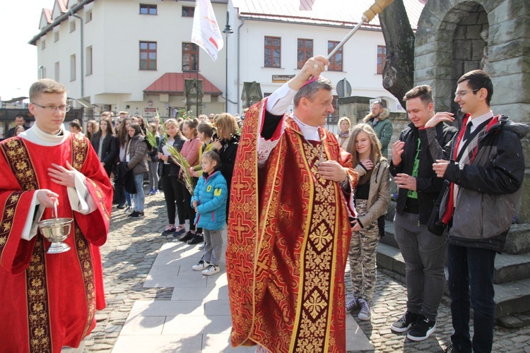 Niedziela Palmowa młodych w Bielsku-Białej 2019 - procesja do katedry