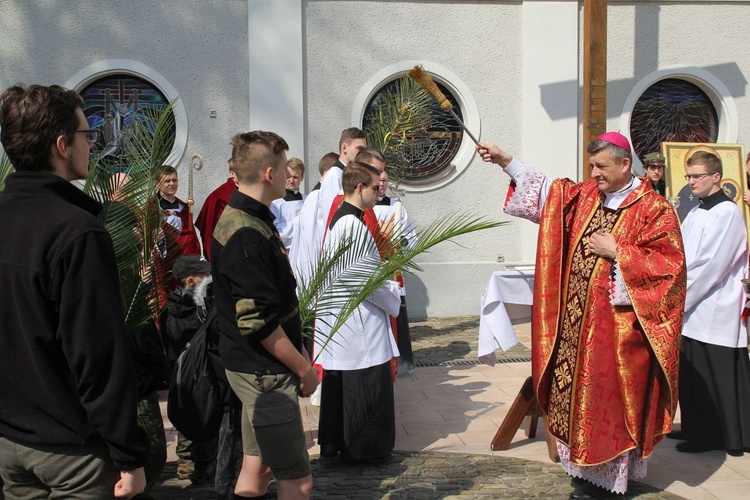 Niedziela Palmowa młodych w Bielsku-Białej 2019 - procesja do katedry