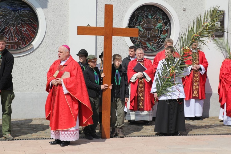 Niedziela Palmowa młodych w Bielsku-Białej 2019 - procesja do katedry