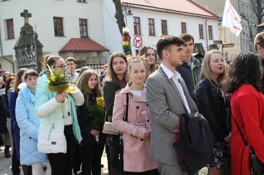 Niedziela Palmowa młodych w Bielsku-Białej 2019 - procesja do katedry
