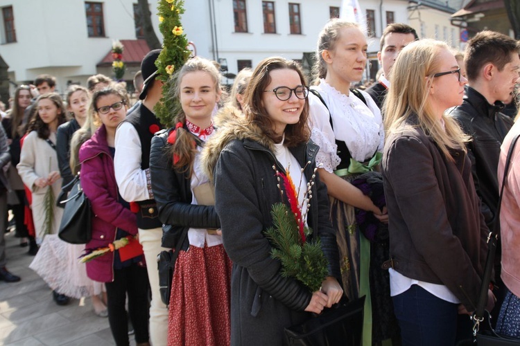 Niedziela Palmowa młodych w Bielsku-Białej 2019 - procesja do katedry