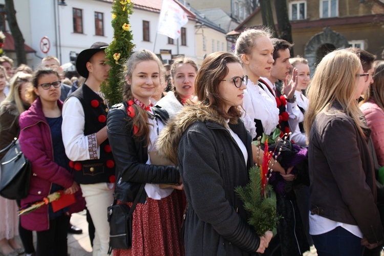 Niedziela Palmowa młodych w Bielsku-Białej 2019 - procesja do katedry