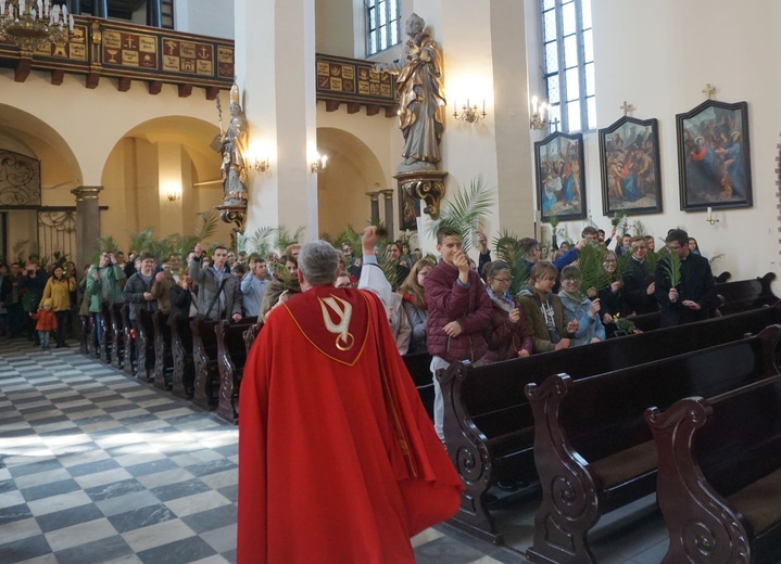 Nabożeństwo i procesja młodzieży do katedry 