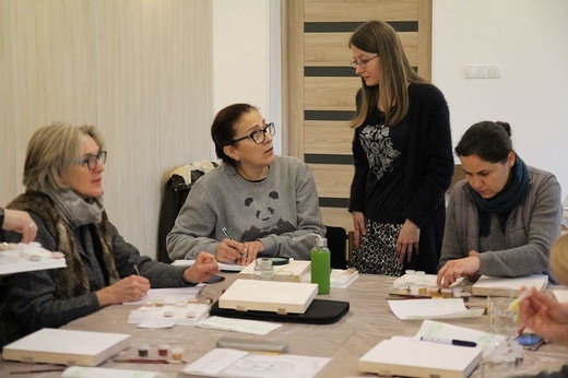 Mandylion na kursie pisania ikon w Jawiszowicach