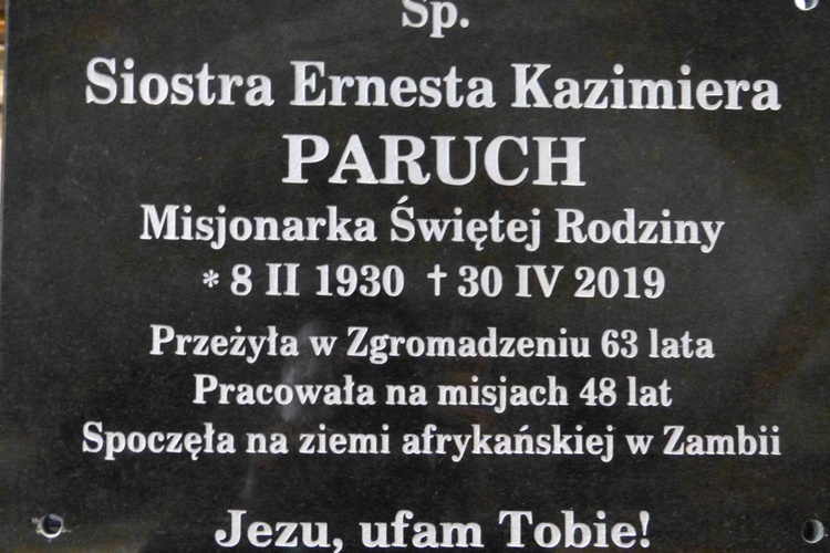 Pożegnanie śp. s. Ernesty Paruch