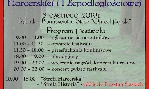 II Ogólnopolski Festiwal Piosenki Harcerskiej i Niepodległościowej, Rybnik, 8 czerwca
