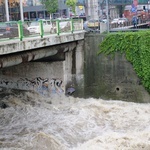 Alarm przeciwpowodziowy: Białka w centrum Bielska-Białej - 23 maja 2019 r.