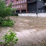 Alarm przeciwpowodziowy: Białka w centrum Bielska-Białej - 23 maja 2019 r.