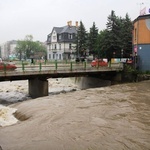 Alarm przeciwpowodziowy: Białka w centrum Bielska-Białej - 23 maja 2019 r.