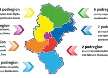 ▼	Województwo śląskie zostało podzielone na 7 podregionów.