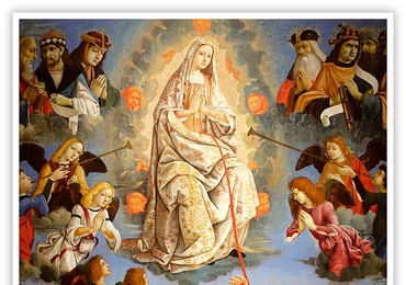Michelangelo di Pietro Membrini "Wniebowzięcie Maryi ze św. Tomaszem", olej i tempera na desce 1475–1500, Muzeum Sztuki Johna i Mable Ringling Sarasota (USA)