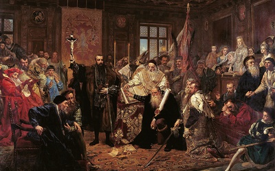„Unia lubelska”, obraz Jana Matejki z 1869 roku, namalowany na 300. rocznicę podpisania aktu unii.