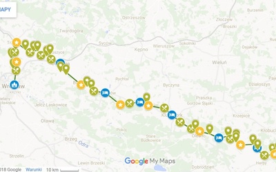Poznaj dokładny przebieg trasy Pieszej Pielgrzymki Wrocławskiej