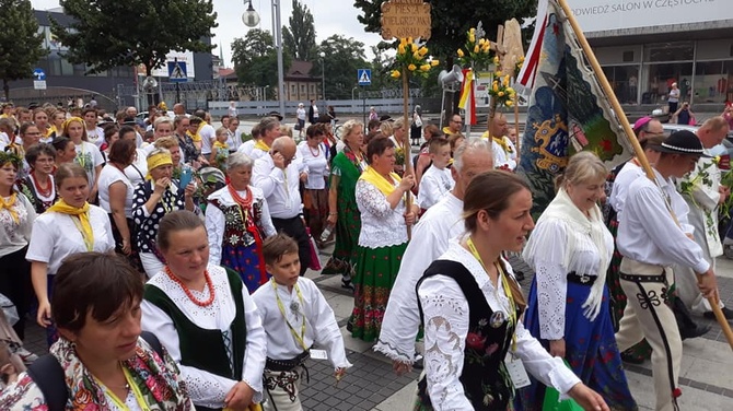 Wejście Pieszej Pielgrzymki Góralskiej na Jasną Górę 2019