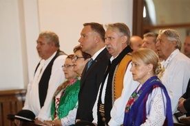 Arcybiskup Marek Jędraszewski i prezydent Andrzej Duda na obchodach 100-lecia Związku Podhalan