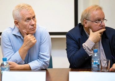 Marek Jurek i Aleksander Hall na konferencji z okazji 40. rocznicy wydania Deklaracji Ideowej Ruchu Młodej Polski.