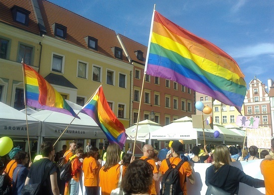 Podczas "marszu równości" we Wrocławu w 2016 roku