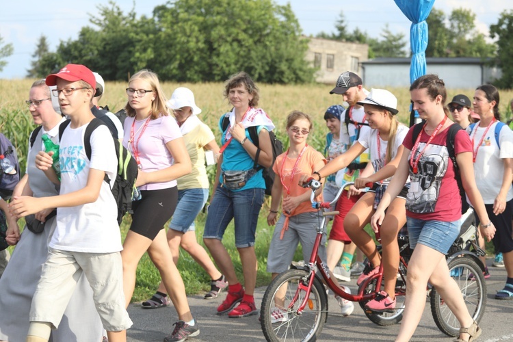 28. Pielgrzymka Cieszyńska 2019 na trasie - w Bziu Zameckim